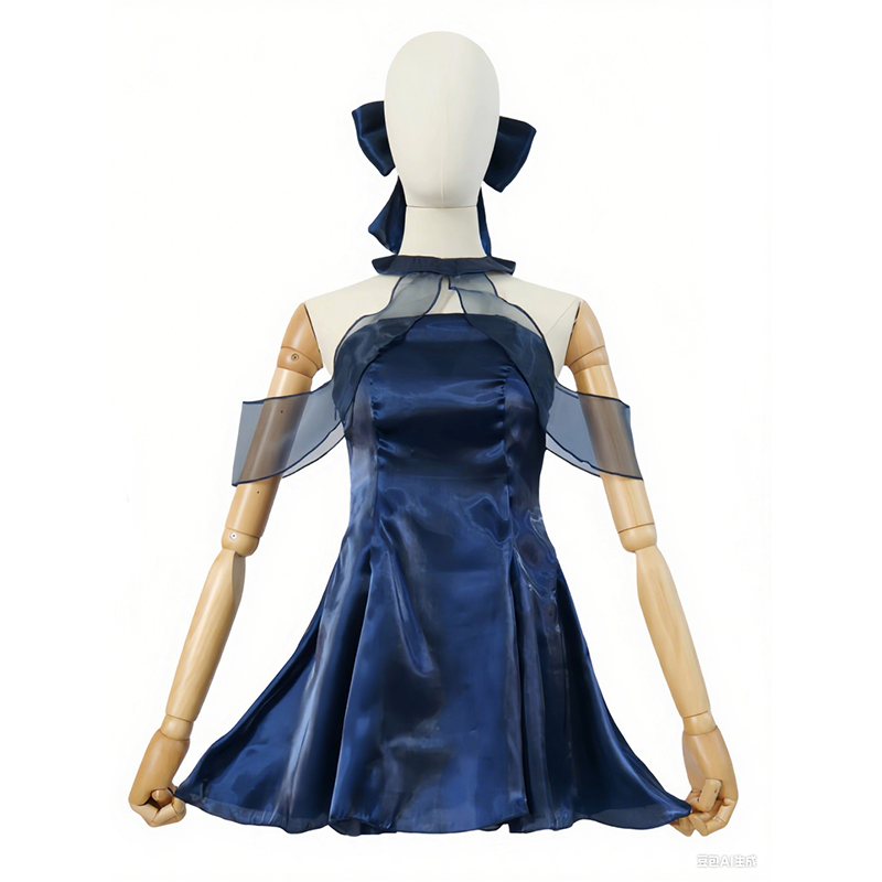 Gaun Biru Tua Chunxiang Arsip  - Anime Cosplay Blue Hair ulasan dan harga