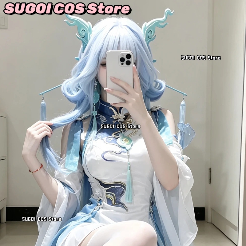 C921 Anime Game Wuthering Wave - Anime Cosplay Blue Hair ulasan dan harga