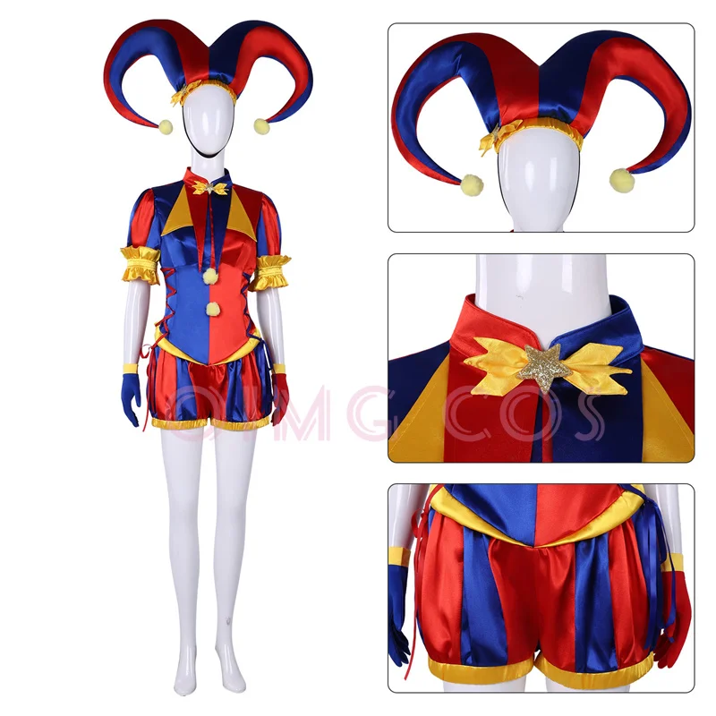 Kostum Cosplay Pomni dari The  - Anime Cosplay Jumpsuit ulasan dan harga